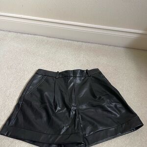 Zara Black Leather-Style Shorts